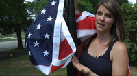 Thumbnail for Large nylon American flag in vibrant red, white, and blue by Atlantic Flag and Pole Inc, available in multiple sizes.