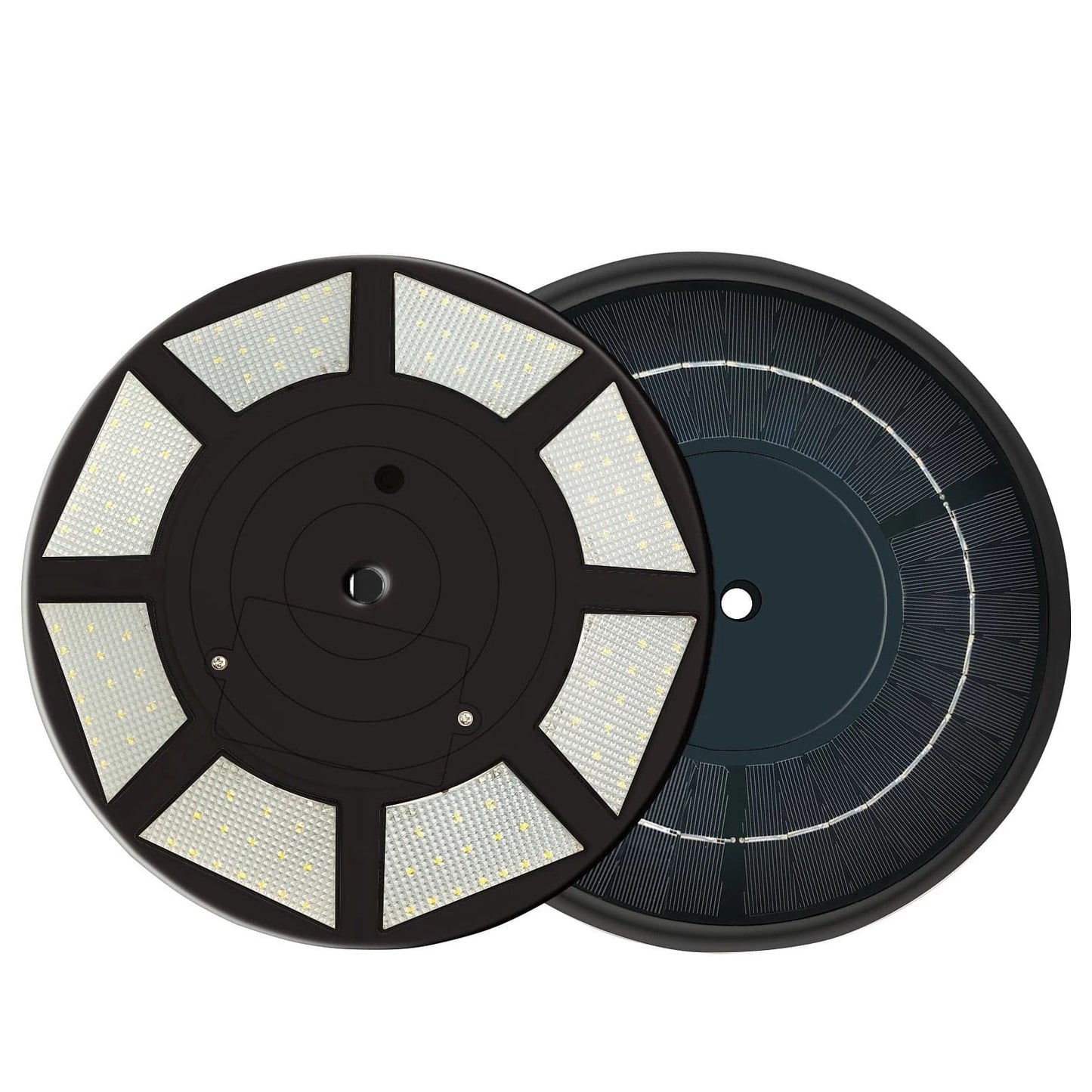 2200 lumen solar flagpole light with 240 LED array, black design, by Atlantic Flagpole.