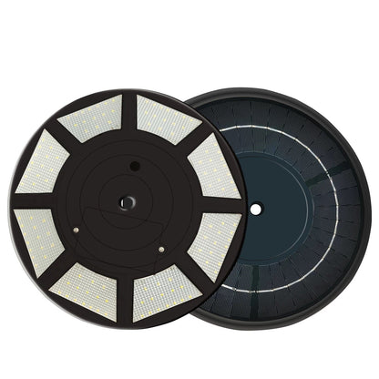 2200 lumen solar flagpole light with 240 LED array, black design, by Atlantic Flagpole.