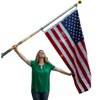 Thumbnail for Phoenix 6FT Commercial Aluminum Outrigger Flag Pole Set USA Flag