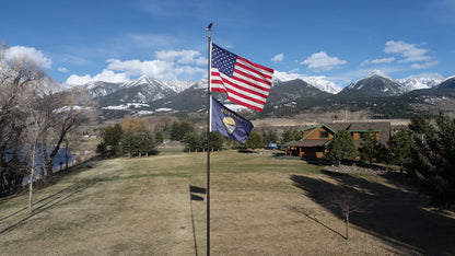Large American flag in nylon, featuring bold red, white, and blue colors, by Atlantic Flag & Pole Inc.