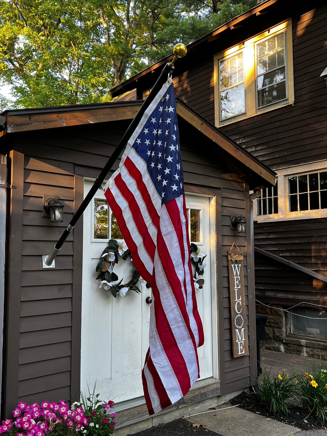 Phoenix 6FT Commercial Aluminum Outrigger Flag Pole Set USA Flag