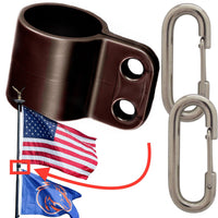 Thumbnail for Freedom Ring Double Flag Harness 360° Swivel Kit with telescoping pole in black bronze for dual-flag display