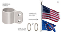 Thumbnail for Black Bronze Freedom Ring Double Flag Harness 360° Swivel Kit for dual-flag display by Atlantic Flag & Pole Inc.