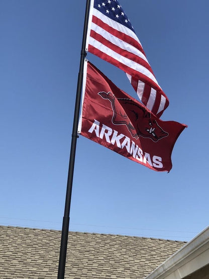 Nylon American flag, 3'x5', featuring bold red and white stripes with blue field and white stars, by Atlantic Flag & Pole In