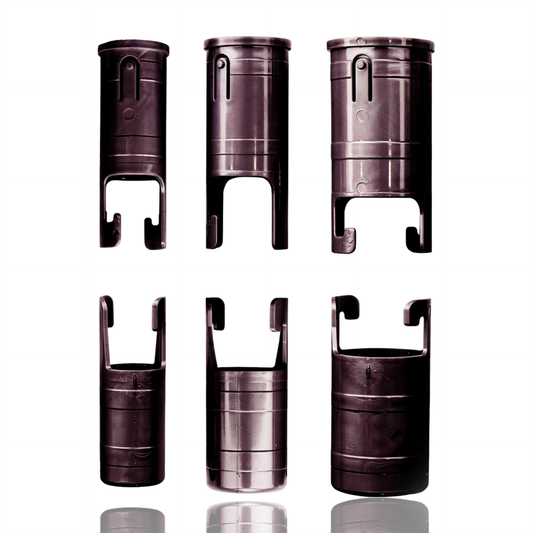 Silver interlocking sleeve set for telescoping flagpoles by Atlantic Flag & Pole Inc.