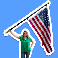 Thumbnail for Phoenix 6FT Commercial Aluminum Outrigger Flag Pole Set USA Flag