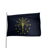Thumbnail for Indiana state flag in blue and gold, made in the USA by Atlantic Flag & Pole Inc.