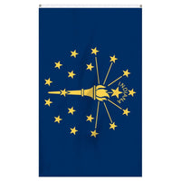 Thumbnail for Indiana state flag in vibrant blue and gold, made by Atlantic Flag & Pole Inc.
