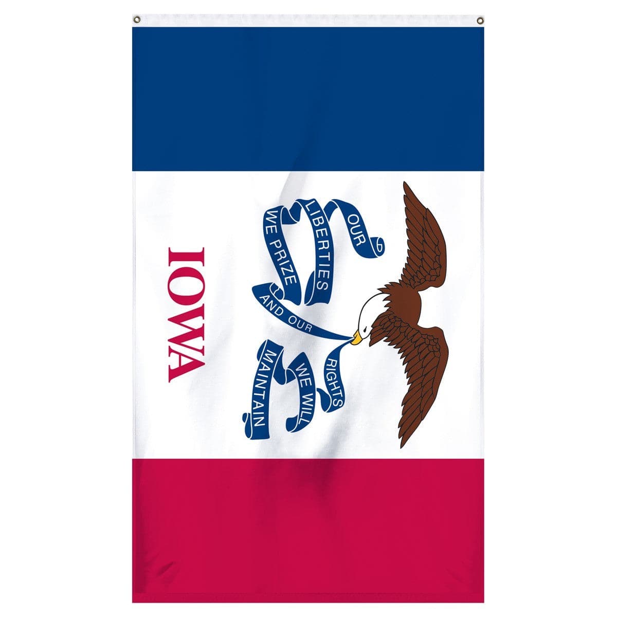 Atlantic Flag & Pole Inc. Iowa state flag with vibrant colors and bold design, made in America
