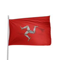 Thumbnail for Isle of Man flag featuring a triskelion design on durable fabric by Atlantic Flag & Pole Inc.
