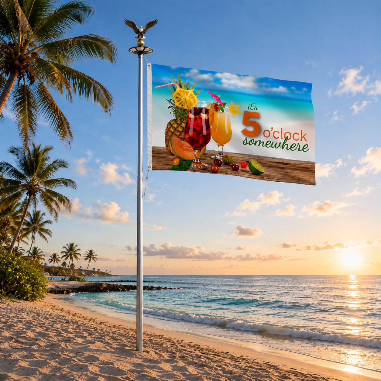 Its 5 Oclock Somewhere Flag 5Oclock Somwhere Flag Holiday Its Oclock Somewhere Specialty