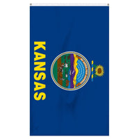 Thumbnail for Kansas State Flag by Atlantic Flag & Pole Inc. featuring vibrant colors and detailed state seal design.
