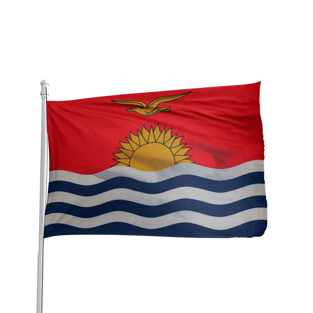 Kiribati 3x5 ft nylon outdoor flag with brass grommets by Atlantic Flag & Pole Inc., vibrant colors for cultural celebration