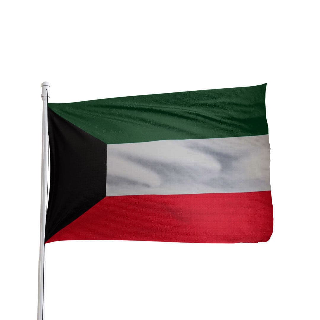 Kuwait flag 3x5 ft in 100% nylon with brass grommets by Atlantic Flag & Pole Inc.