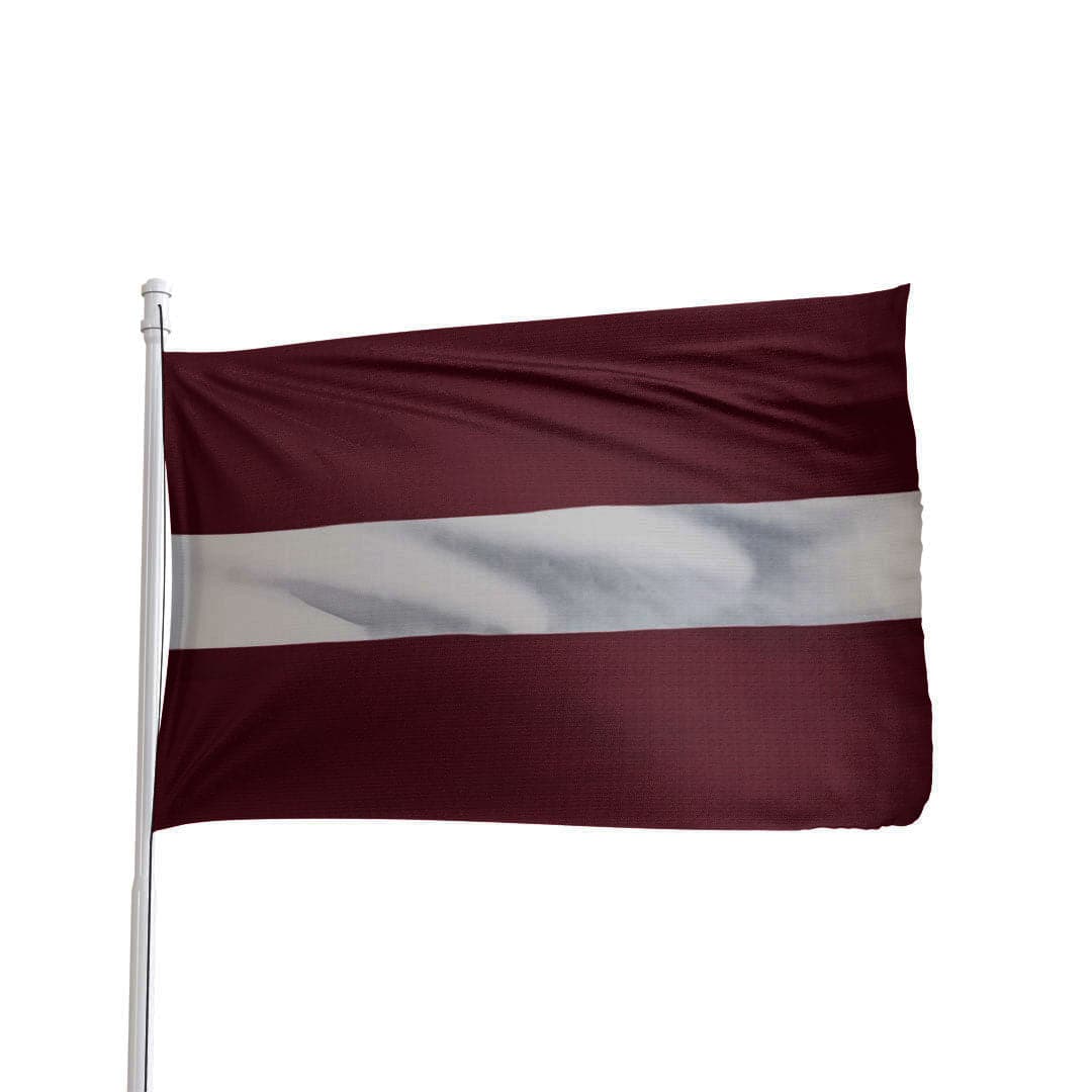Latvia flag 3x5 ft made of 100% nylon with brass grommets, by Atlantic Flag & Pole Inc.
