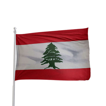 3x5 ft Lebanon flag made of 100% nylon with brass grommets by Atlantic Flag & Pole Inc.