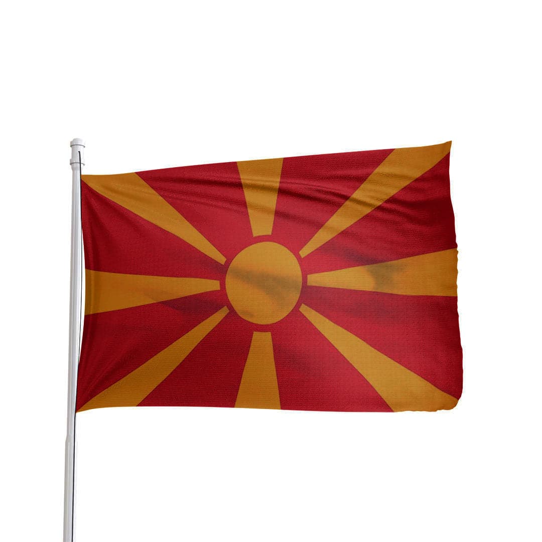3x5 ft Macedonia flag made of 100% nylon with brass grommets by Atlantic Flag & Pole Inc.