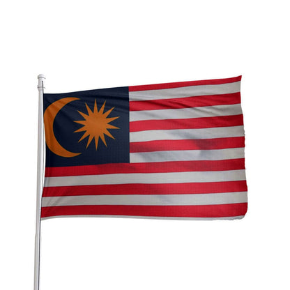 Malaysia flag 3x5 ft made of 100% nylon with brass grommets by Atlantic Flag & Pole Inc.