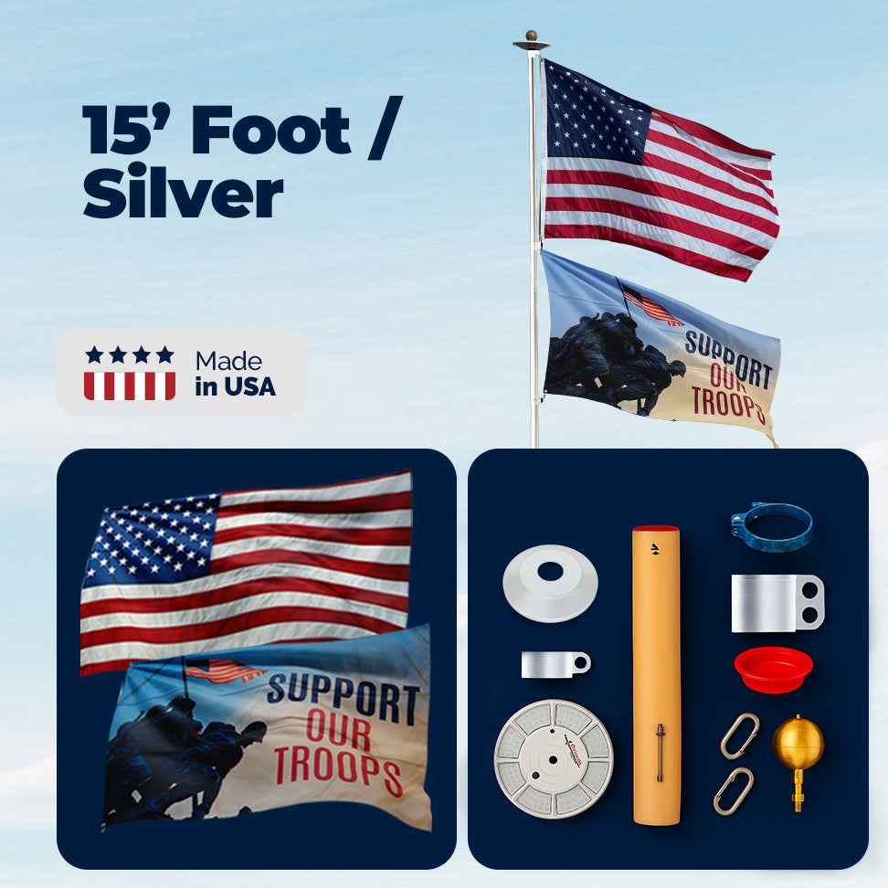 Skip Bedell Memorial Day Telescoping Flagpole Package Deal