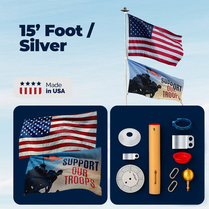 Skip Bedell Memorial Day Telescoping Flagpole Package Deal