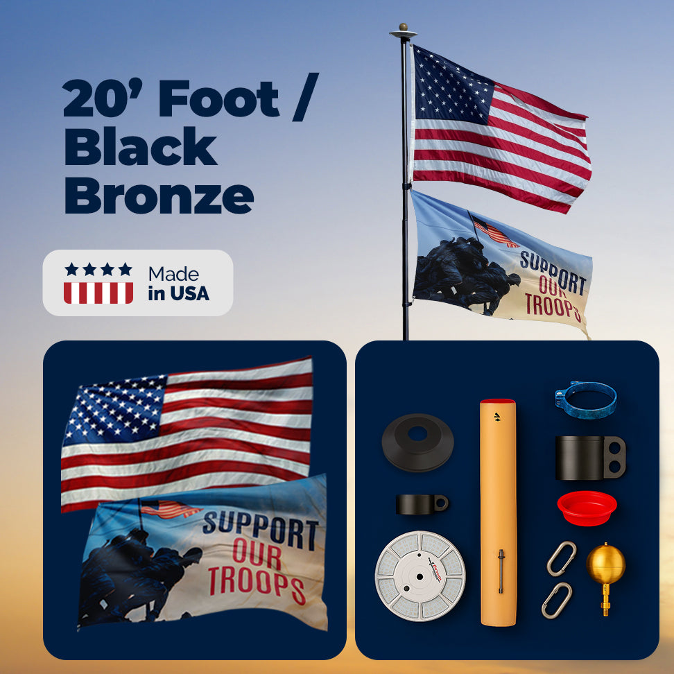 Skip Bedell Memorial Day Telescoping Flagpole Package Deal