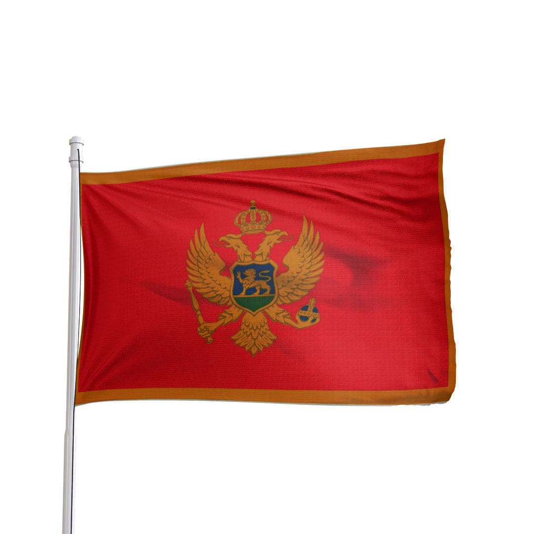 Montenegro flag 3x5 ft made of 100% nylon with brass grommets and canvas heading by Atlantic Flag & Pole Inc.