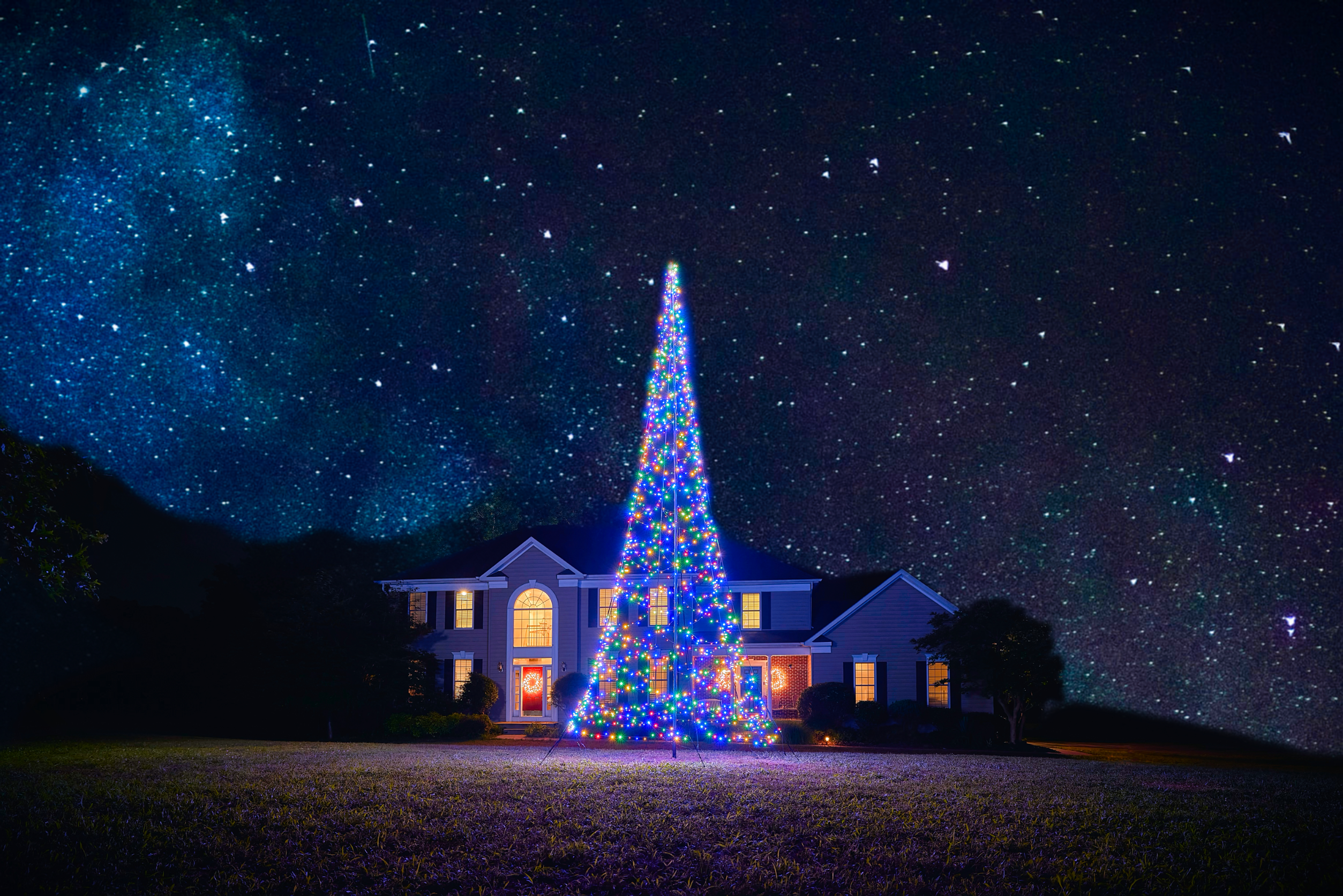 LED Christmas Tree for Flagpole on Sale