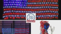 American Flag Lights, 420LED Outdoor Waterproof Red White and Blue Led American Flag Net Light of the United States for Memorial Day, Independence Day, National Day, Veterans Day Decor(Plug In)