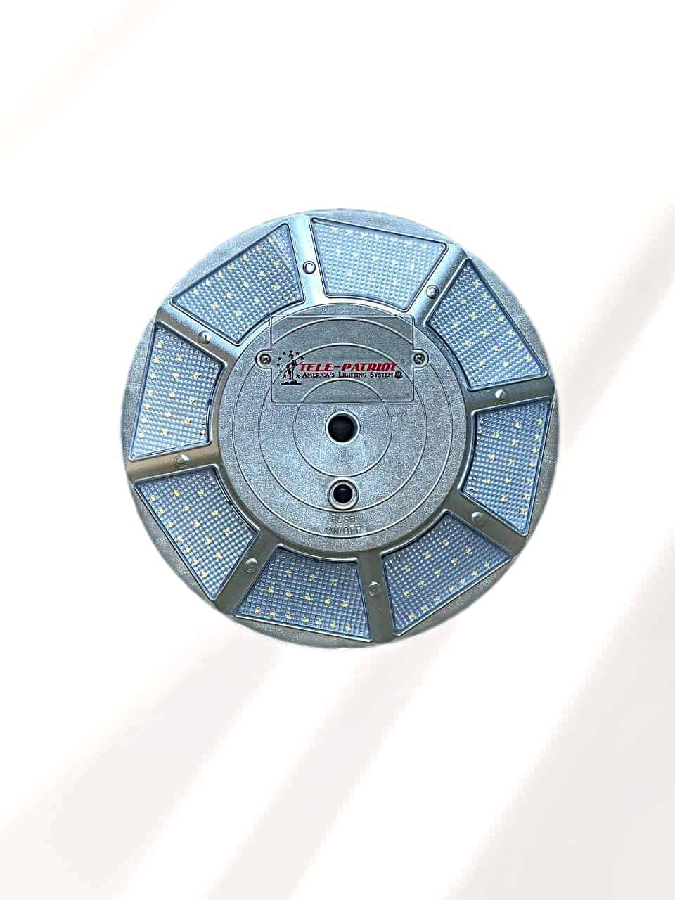 200 LED solar flagpole light in black with waterproof design, 890 lumens, and angle transmission lens by Atlantic Flagpole.