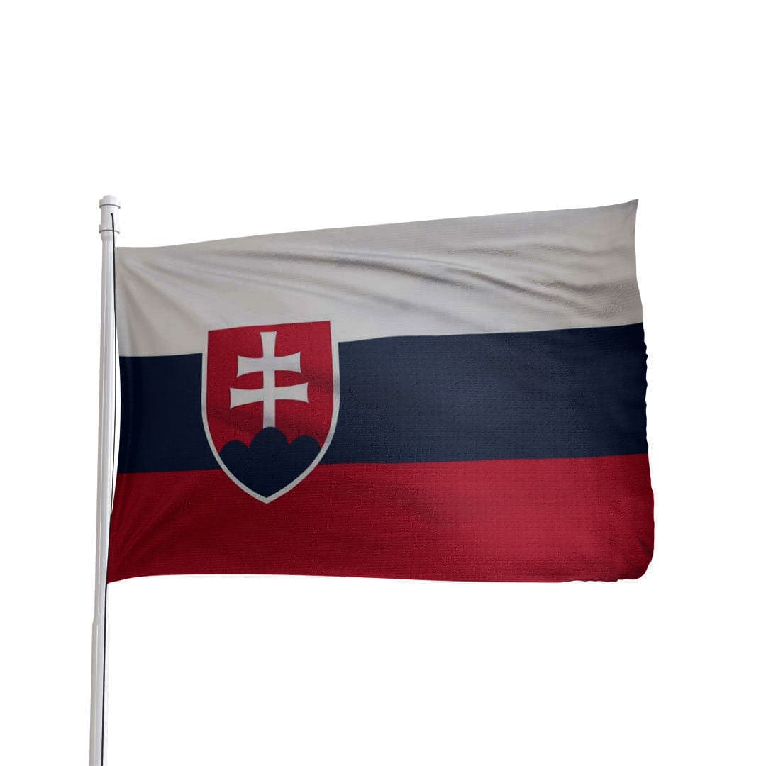 Slovakia 3x5 ft outdoor flag made of 100% nylon with brass grommets by Atlantic Flag & Pole Inc.