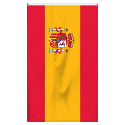 Spain National flag for sale to buy online from Atlantic Flag and Pole. Red and yellow flag with Spanish coat of arms.