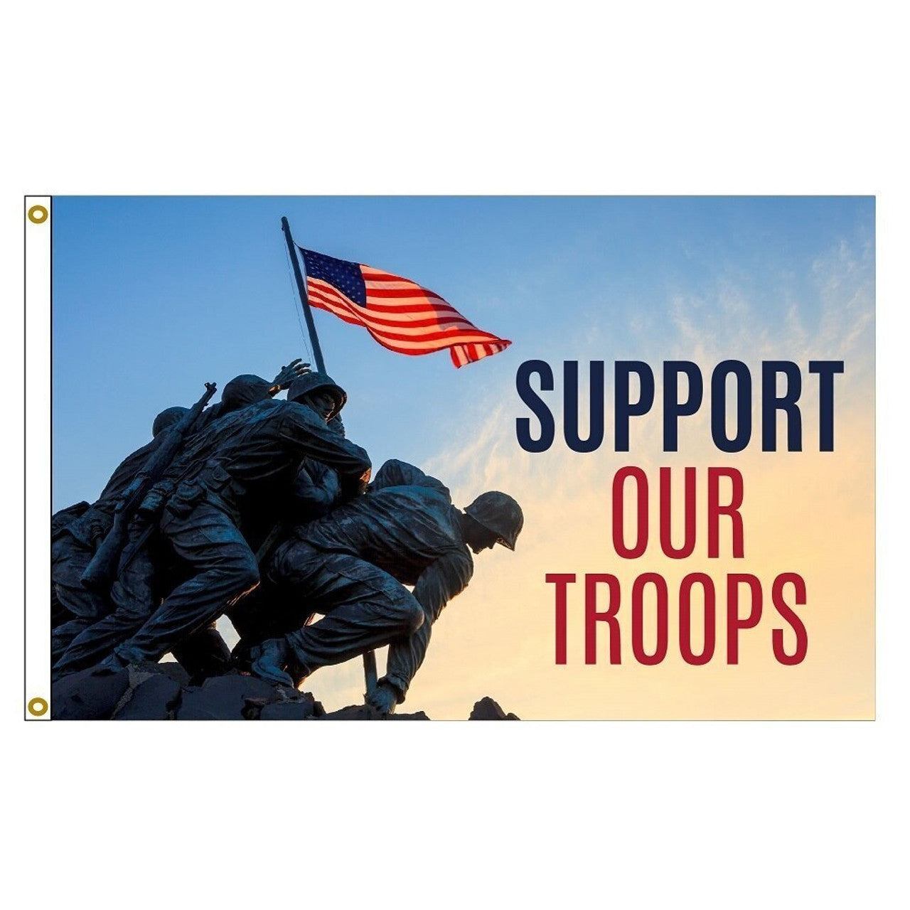 Support Our Troops Flag With Soldiers Planting American Flag 3x5 Flag