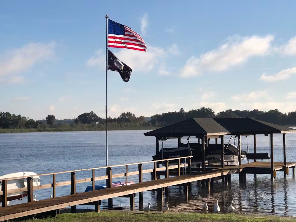 TelePatriot 3" Anodized Aluminum Flagpole Side Mount - No Digging