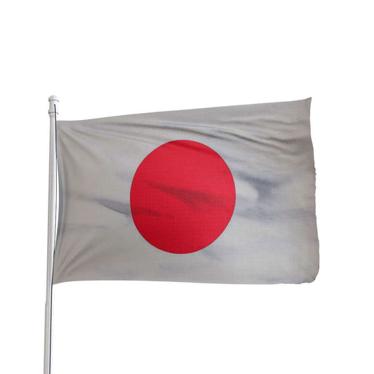White Japan flag with red circle, made of durable fabric, by Atlantic Flag & Pole Inc.