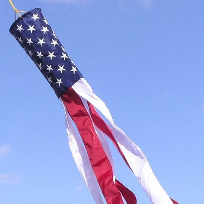 USA windsock flag — red white and blue nylon windsock for outdoor display