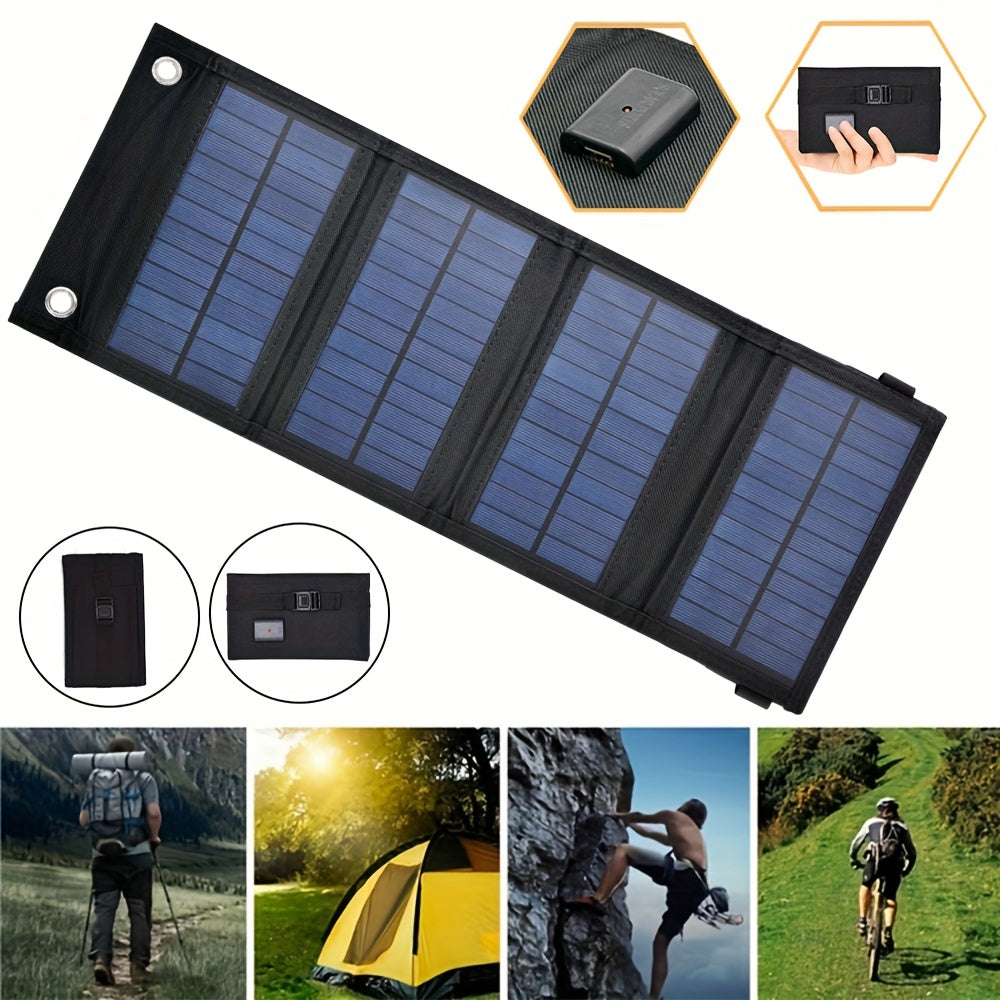 Shargeek Solar Panel Charger with USB Port, 12W IP54 Waterproof Portable  and Foldable Hiking Camping Gear USB Solar Panel Compatible with iPhone
