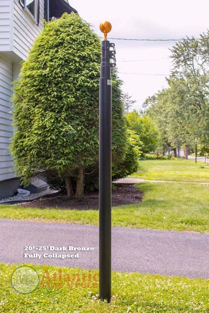 Telescoping Flagpole With Free American Flag Securi-Shur Anti-Theft Locking Clamp And Lifetime Guarantee American Made Flagpole