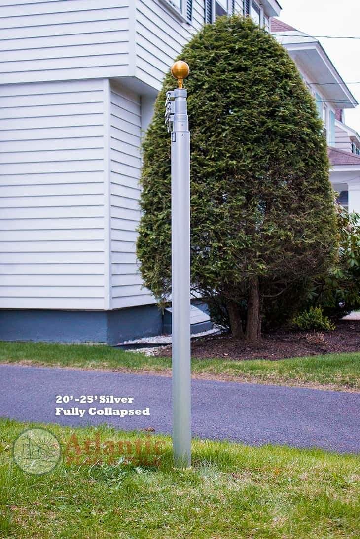 Telescoping Flagpole With Free American Flag Securi-Shur Anti-Theft Locking Clamp And Lifetime Guarantee American Made Flagpole