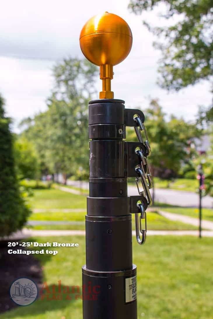 Telescoping Flagpole With Free American Flag Securi-Shur Anti-Theft Locking Clamp And Lifetime Guarantee American Made Flagpole