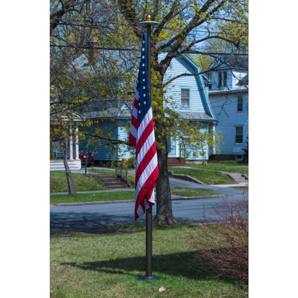 Telescoping Flagpole With Free American Flag Securi-Shur Anti-Theft Locking Clamp And Lifetime Guarantee American Made Flagpole