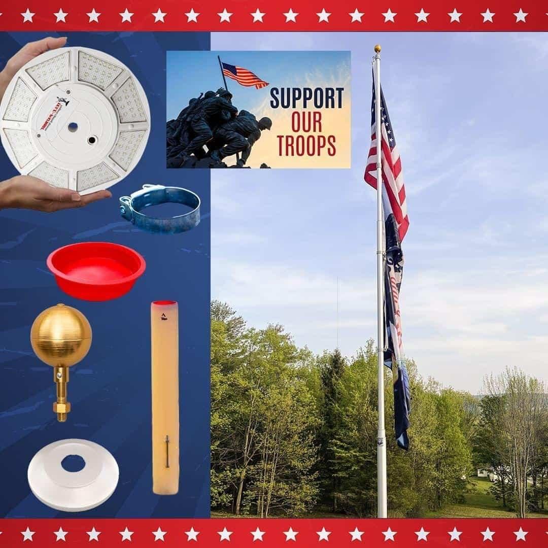 Skip Bedell Memorial Day Telescoping Flagpole Package Deal
