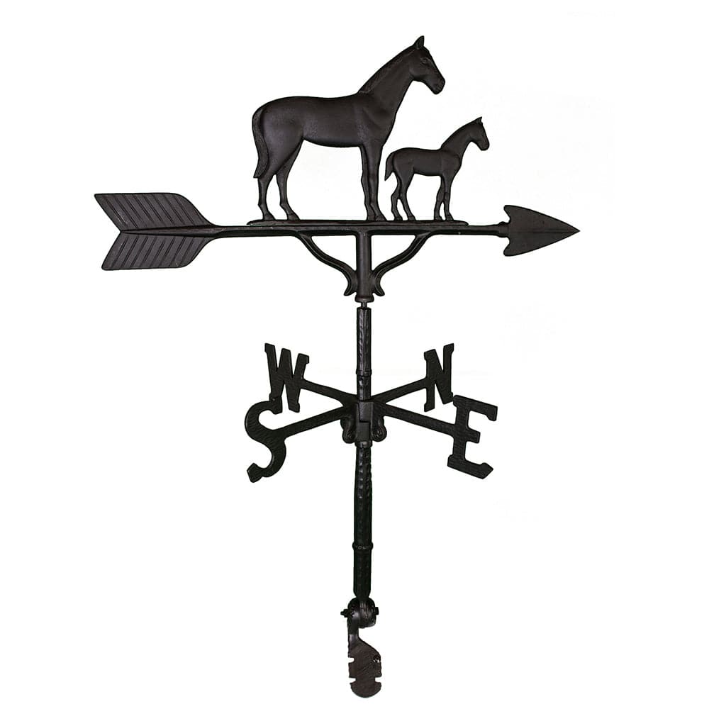 black horse with horse baby weathervane image