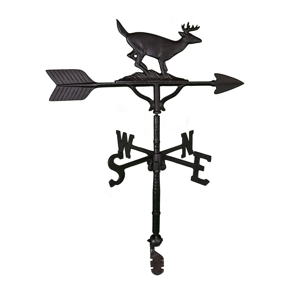 black colored deer with antlers weathervane