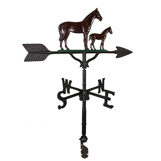brown horse with horse baby weathervane image