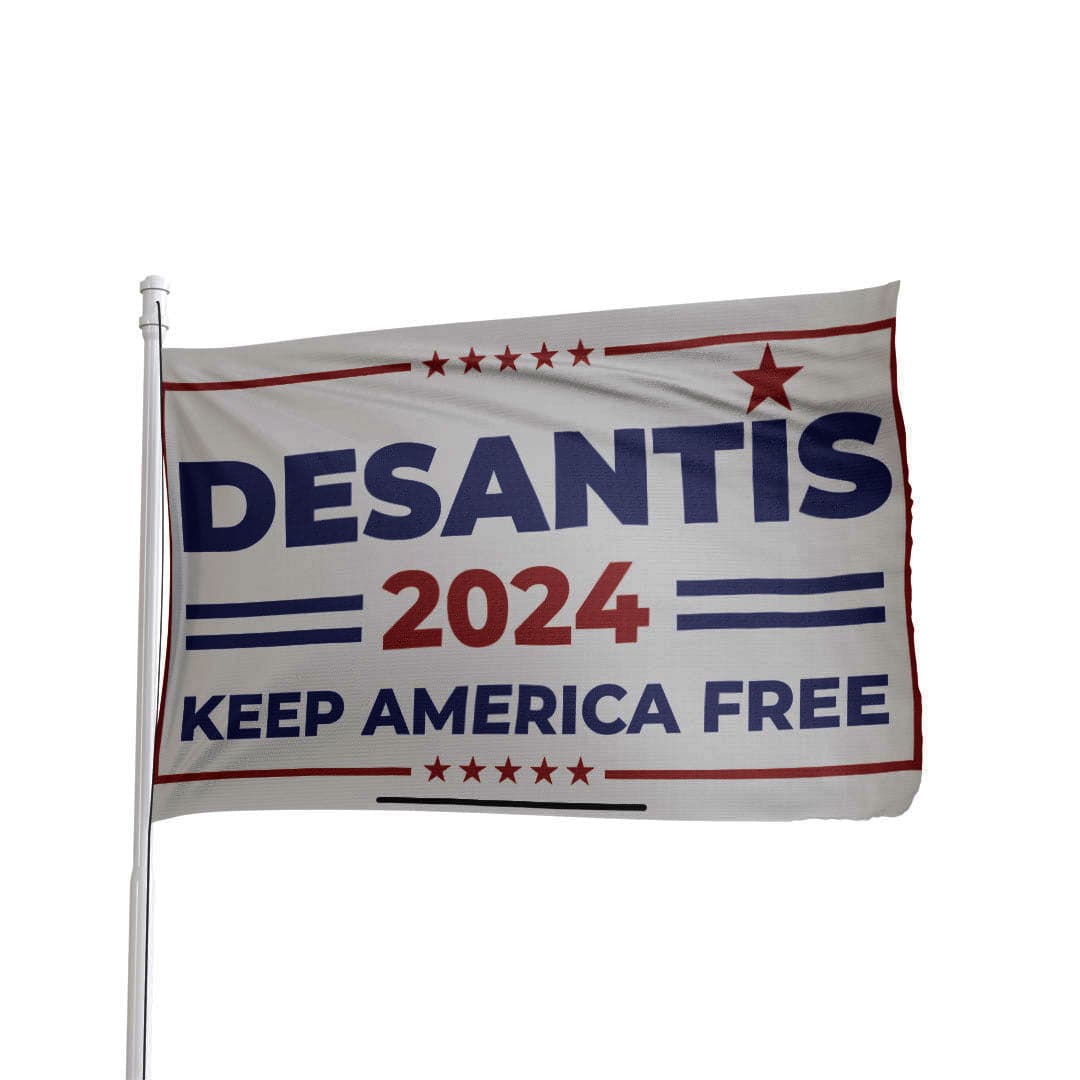 DESANTIS 2024 KEEP AMERICA FREE  2024 Flag White 3' x 5' Size