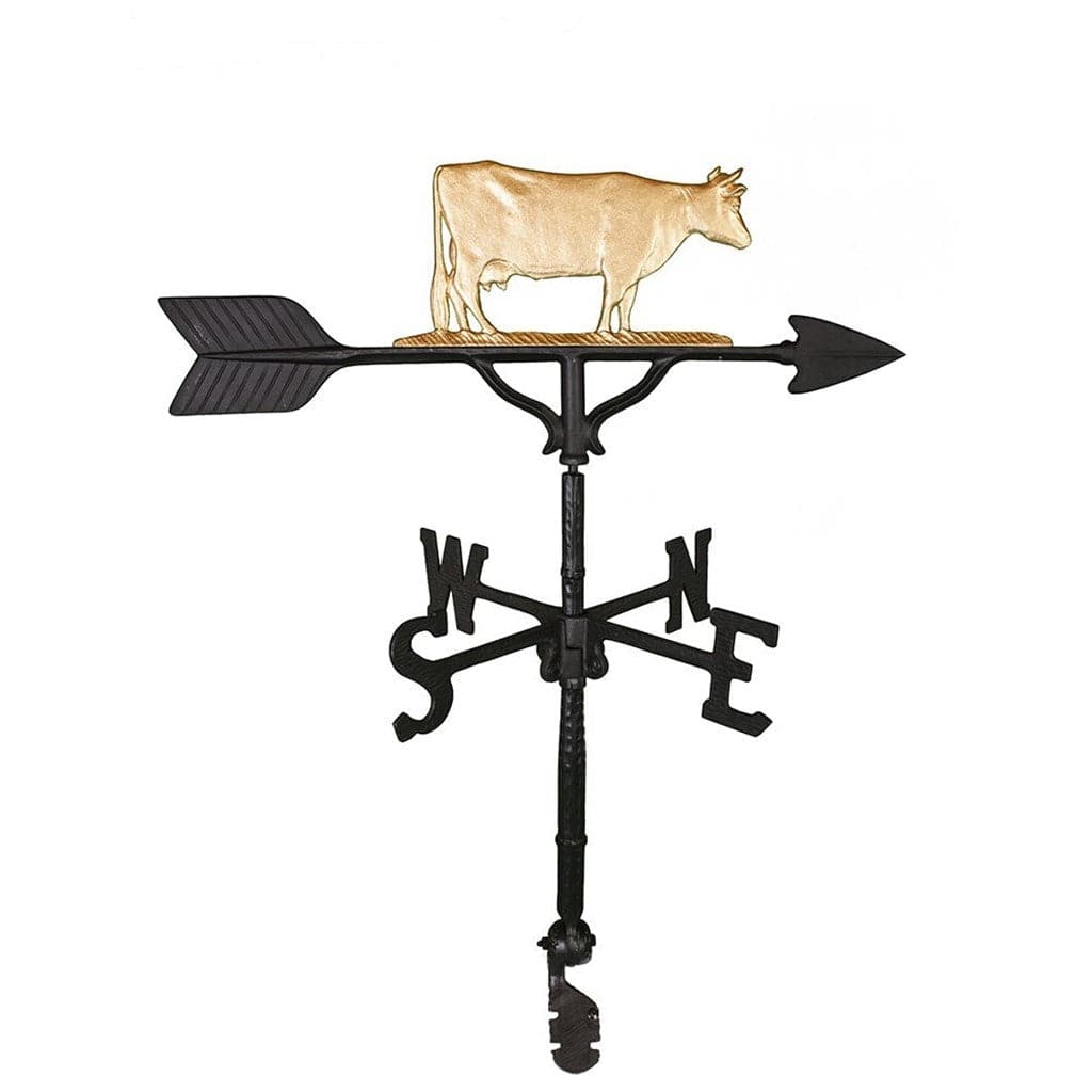 Gold cow weathervane image north south east and west