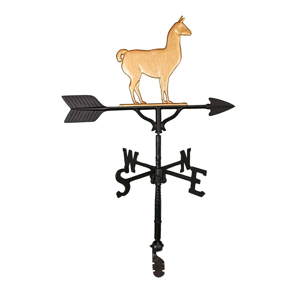 Gold Llama decoration on top of a weathervane