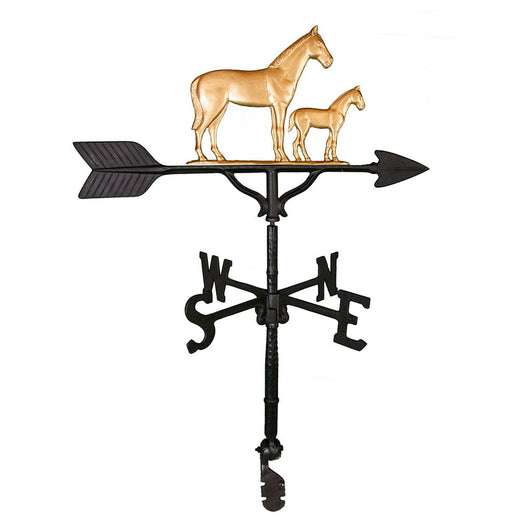 gold horse with horse baby weathervane image