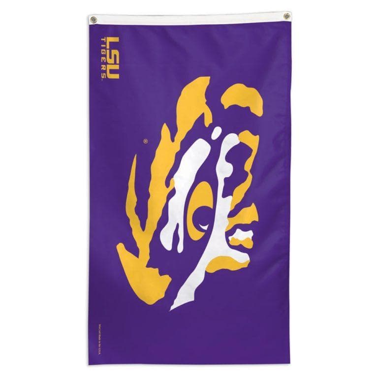 NCAA LSU Tigers team flag for sale for flying on a telescoping flagpole